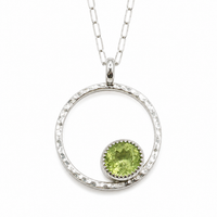 "Full Circle Peridot" Sterling Silver Pendant with Peridot