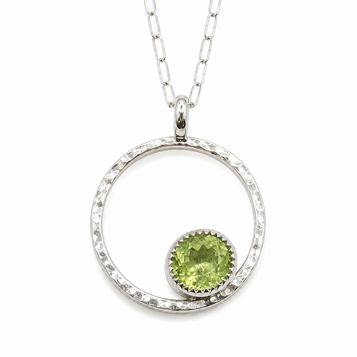"Full Circle Peridot" Sterling Silver Pendant with Peridot