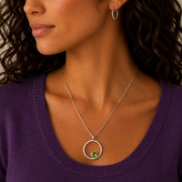 "Full Circle Peridot" Sterling Silver Pendant with Peridot