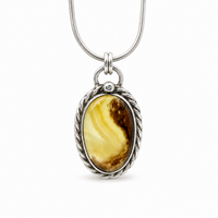 "Golden Horizon" Moss Agate Pendant