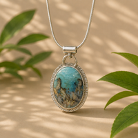 "Under the Sea" Moss Agate Pendant