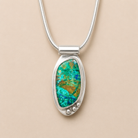 "Together is our Favorite Place" Chrysocolla Pendant