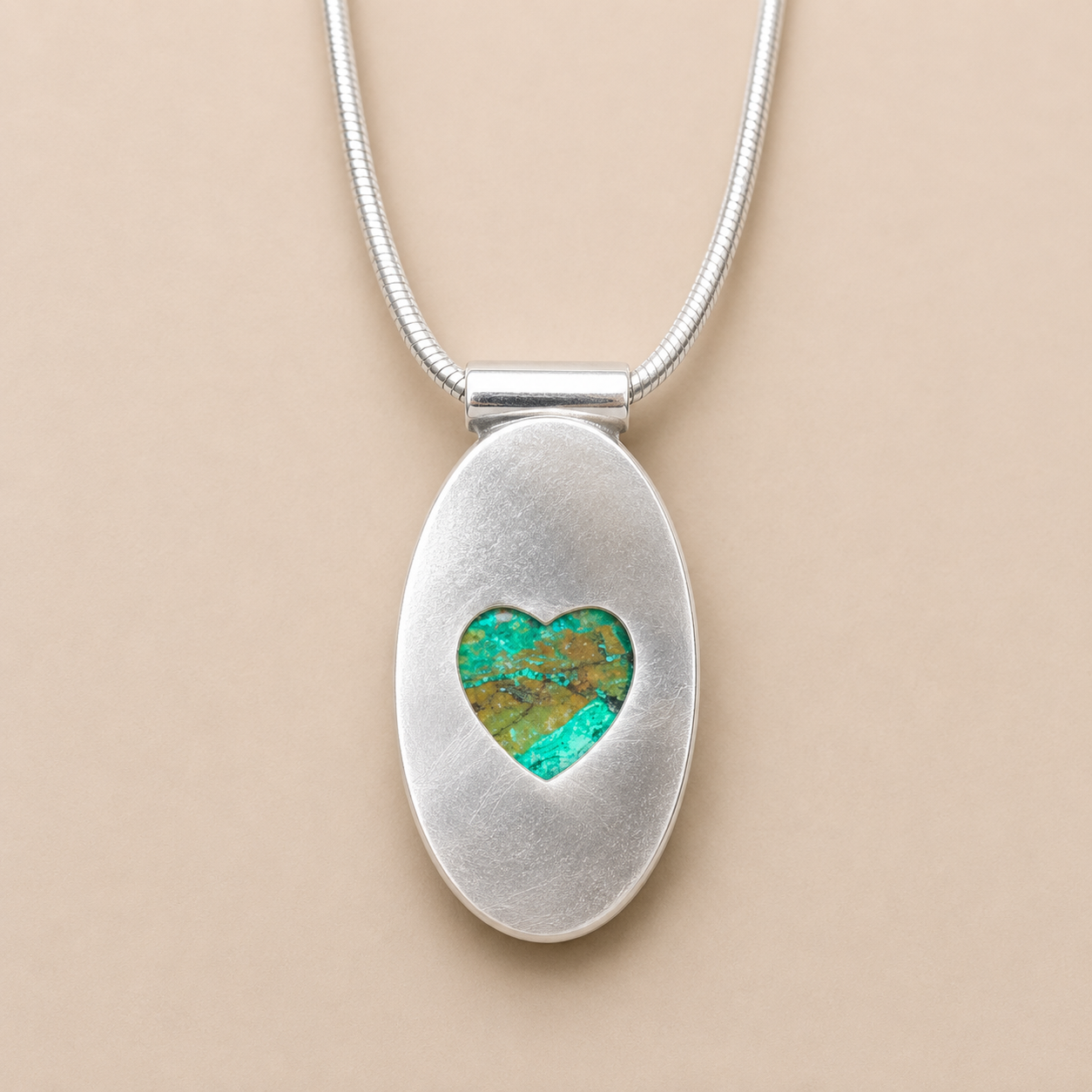 "Together is our Favorite Place" Chrysocolla Pendant