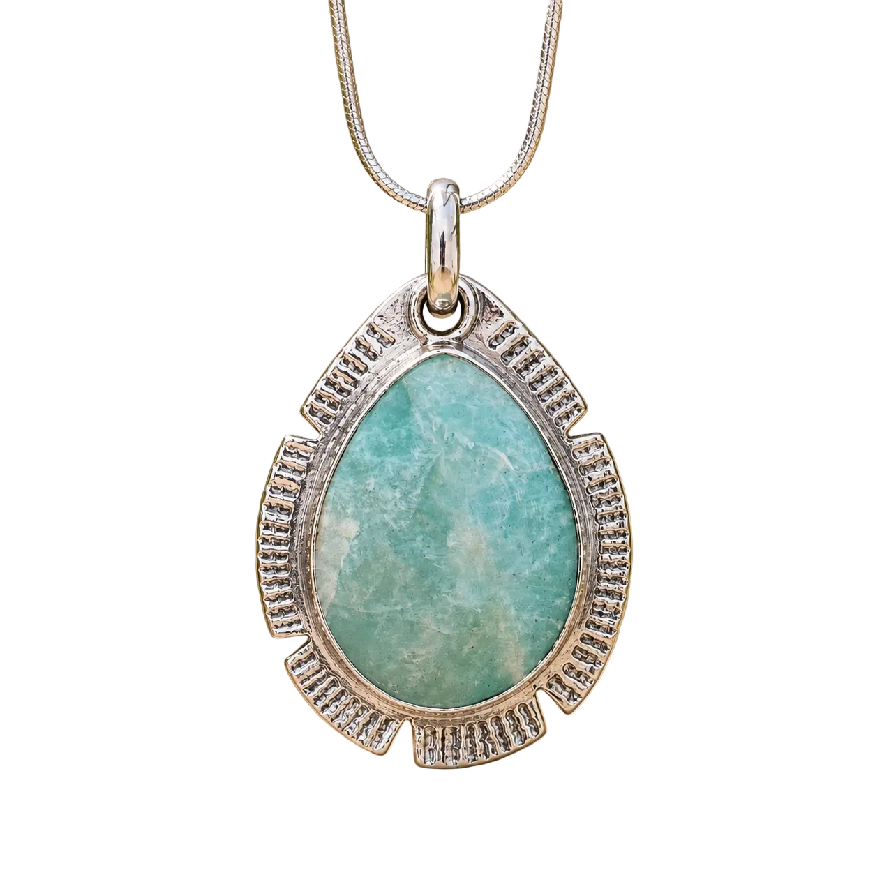 "Seafoam Radiance" Amazonite Pendant