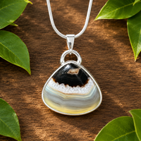 "Midnight Geode" Agate with Druzy Pendant