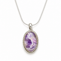 "Celestial Storm" Chevron Amethyst Pendant