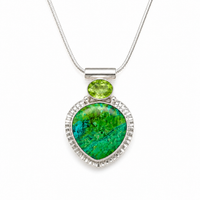 "Wild and Free" Chrysocolla and Peridot Pendant