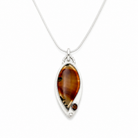 "Is it Heaven or Montana?" Montana Agate and Hessonite Garnet Pendant
