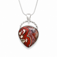 "Follow Your Passion" Crazy Lace Agate Pendant