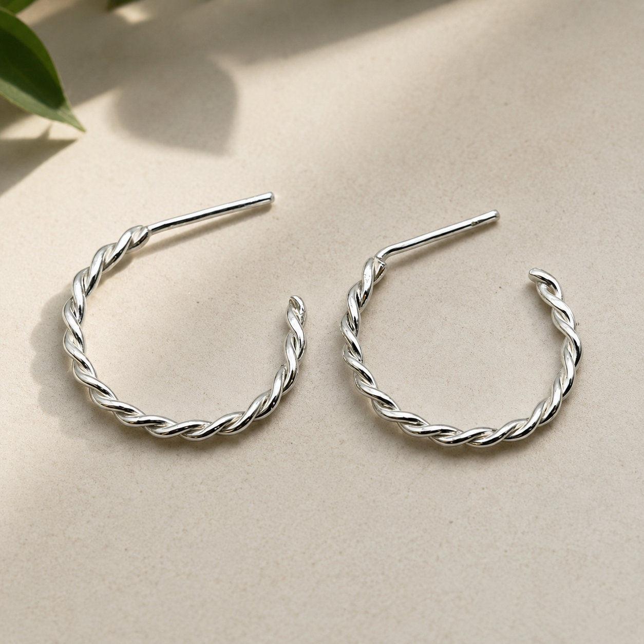 "Silver Twist Hoops" Sterling Silver Hoop Earrings (Three Sizes Available)