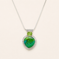 "Wild and Free" Chrysocolla and Peridot Pendant