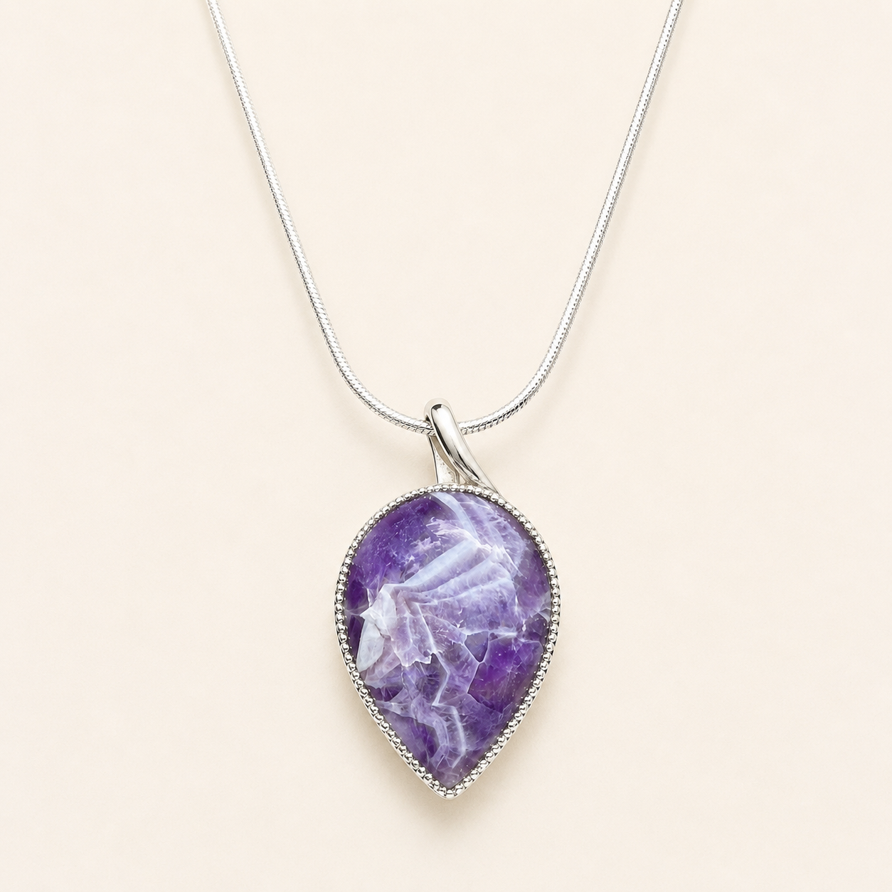 "Moonlit Violet " Chevron Amethyst Pendant