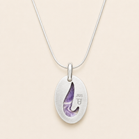 "Celestial Storm" Chevron Amethyst Pendant