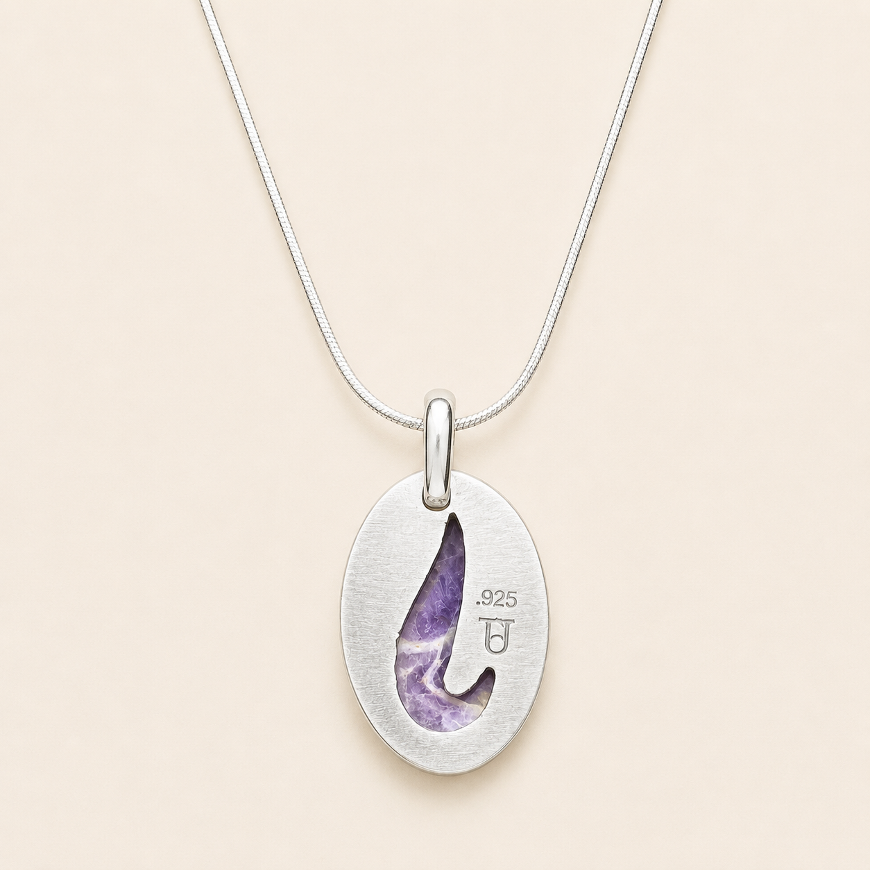 "Celestial Storm" Chevron Amethyst Pendant