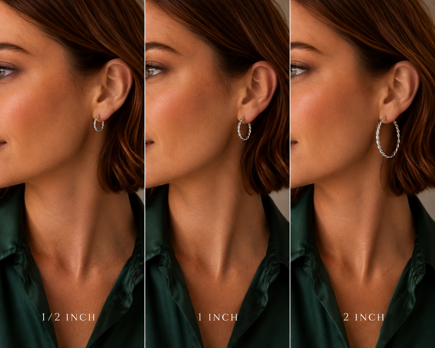 "Silver Twist Hoops" Sterling Silver Hoop Earrings (Three Sizes Available)