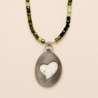 "My How and Your Why" Howlite Pendant on Tourmaline Beaded Necklace