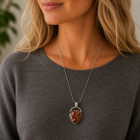 "Follow Your Passion" Crazy Lace Agate Pendant