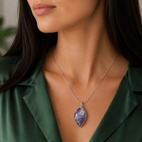 "Moonlit Violet " Chevron Amethyst Pendant