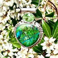 "Wild and Free" Chrysocolla and Peridot Pendant