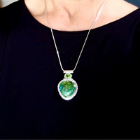 "Wild and Free" Chrysocolla and Peridot Pendant