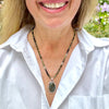 "Blue Skies Smiling at Me" Labradorite with Tourmaline Beads 18" Necklace with 1.25" Pendant