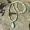 "Sweet Serenity" Teardrop Amazonite with 20" Beaded Amazonite Necklace with 1.25" Pendant