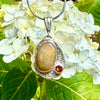 "Opal Sky" Ethiopian Opal and Hessonite Garnet Pendant