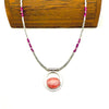 "Sweetness and Elegance" Rhodochrosite with Ruby and Labradorite Beaded Necklace