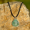 "Straight from the Heart" Amazonite with Black Onyx Beaded 17" Necklace with 2" Pendant