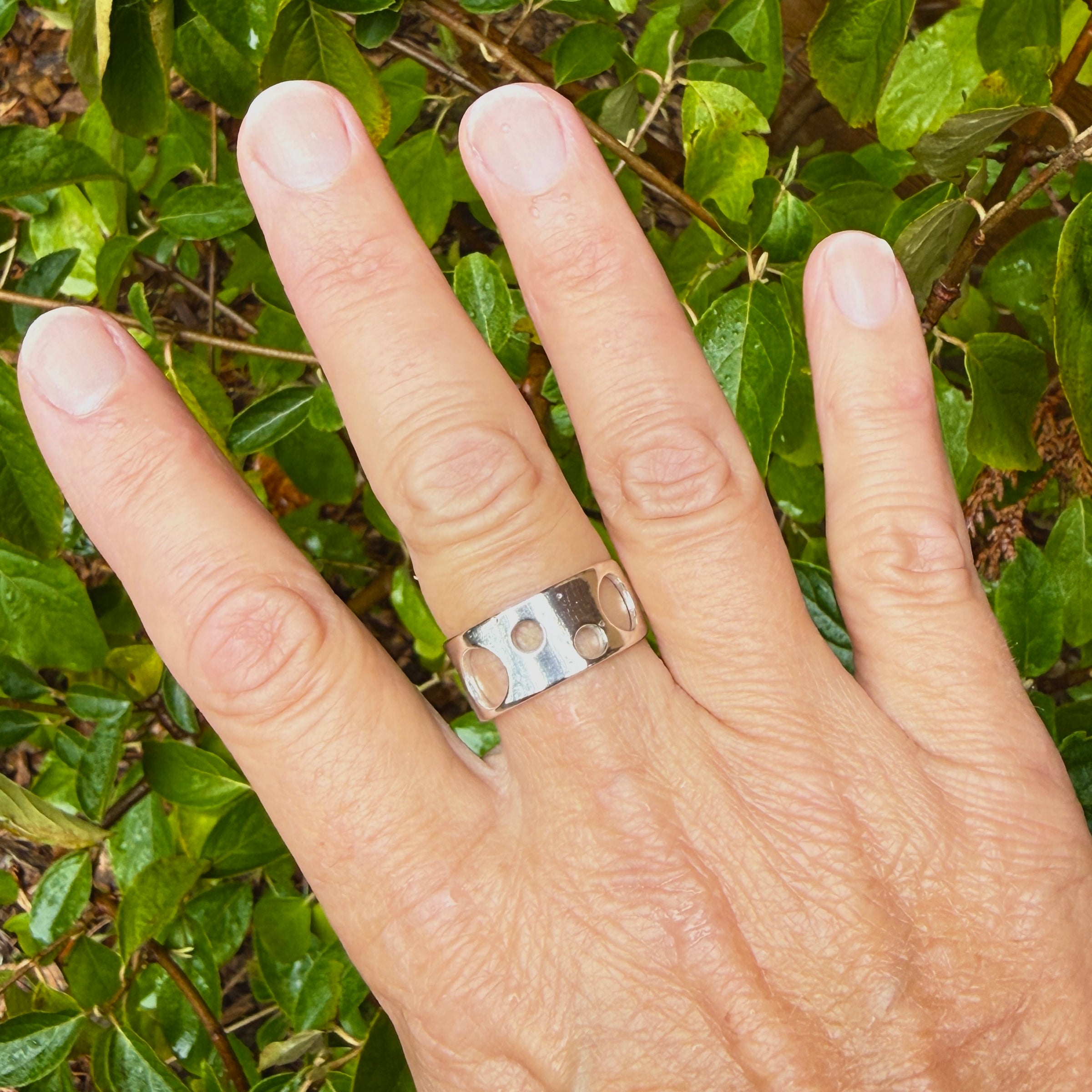 "Ace in the Hole" Sterling Silver Ring -- made to order in your size