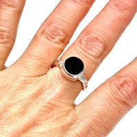 "Midnight Sparkle" Black Onyx Ring Sterling Silver (Size 7.5)