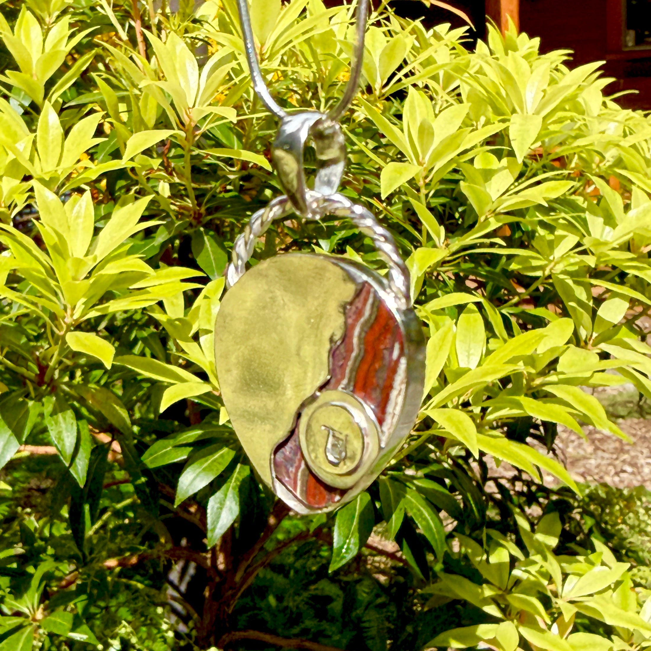 "Follow Your Passion" Crazy Lace Agate Pendant