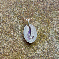 "Celestial Storm" Chevron Amethyst Pendant