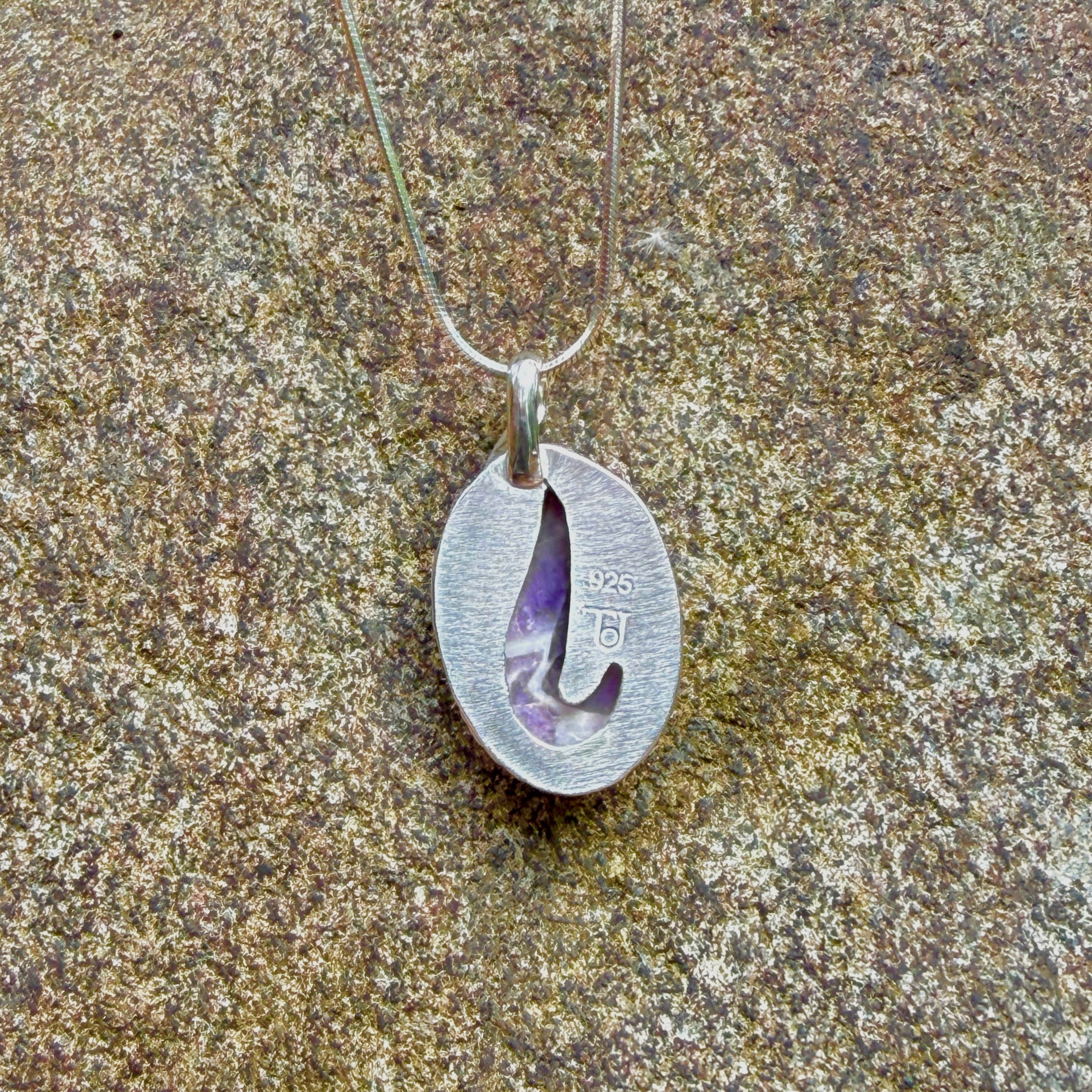 "Celestial Storm" Chevron Amethyst Pendant
