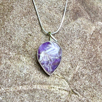 "Moonlit Violet " Chevron Amethyst Pendant