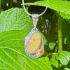 "Opal Sky" Ethiopian Opal and Hessonite Garnet Pendant